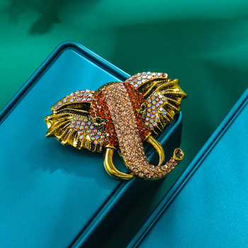 Καρφίτσα με κεφαλή ελέφαντα – ρετρό ινδικό στυλ, κράμα, ηλεκτροπλακίδιο, για άνδρες και γυναίκες