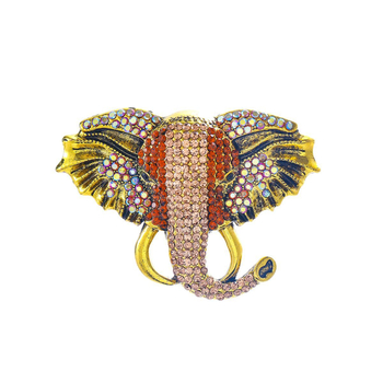 Καρφίτσα με κεφαλή ελέφαντα – ρετρό ινδικό στυλ, κράμα, ηλεκτροπλακίδιο, για άνδρες και γυναίκες