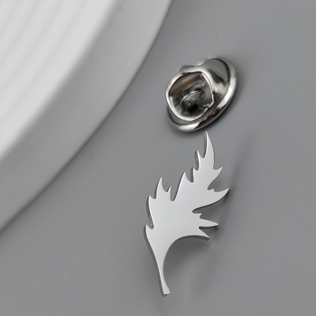 Καρφίτσα από ανοξείδωτο ατσάλι με μοτίβο φύλλου/γεωμετρικό, ηλεκτροπλακίωση, απλός unisex σχεδιασμός, κατάλληλη για δώρο και διακόσμηση