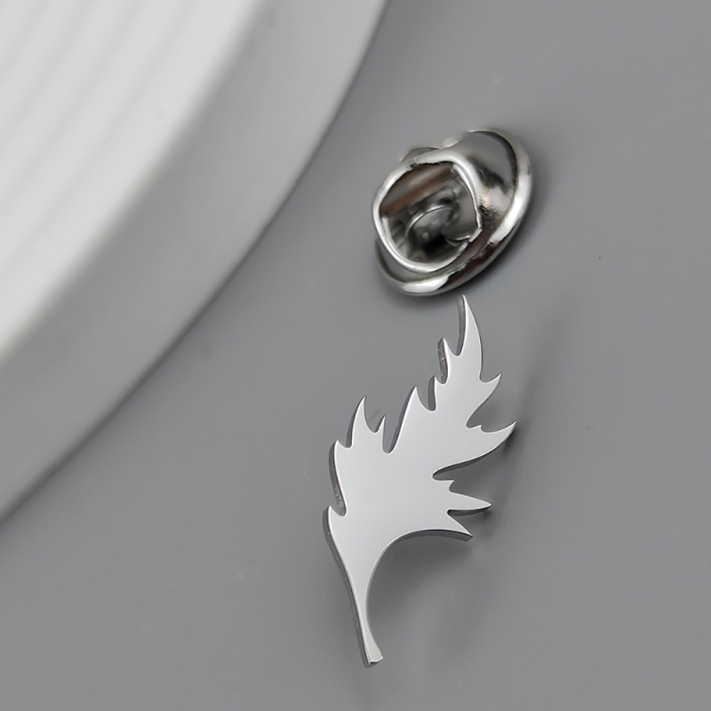 Broșă din oțel inoxidabil, formă de frunză/geometrică, placare electroplată, stil simplu, unisex, potrivită ca decor sau cadou