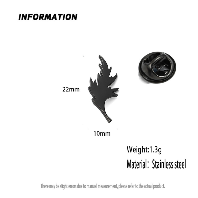 Broșă din oțel inoxidabil, formă de frunză/geometrică, placare electroplată, stil simplu, unisex, potrivită ca decor sau cadou