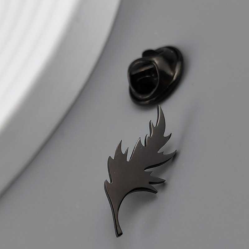 Broșă din oțel inoxidabil, formă de frunză/geometrică, placare electroplată, stil simplu, unisex, potrivită ca decor sau cadou