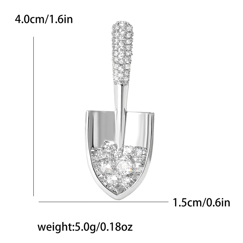 Broșă din cupru cu pavare cu pietre mici MM-BR-8493, unisex, stil modern zilnic