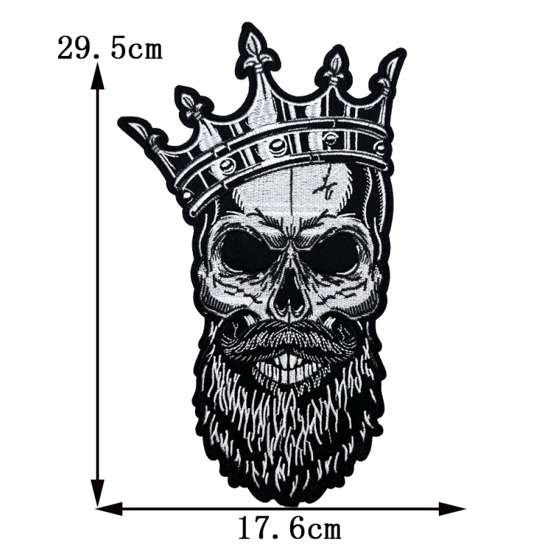 Κεντημένη πολυεστερική ραφή με αυτοκόλλητο πίσω για παλτά και τσάντες — μοτίβα κρανίο, μαϊμού και φίδι