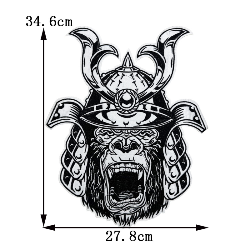 Κεντημένη πολυεστερική ραφή με αυτοκόλλητο πίσω για παλτά και τσάντες — μοτίβα κρανίο, μαϊμού και φίδι