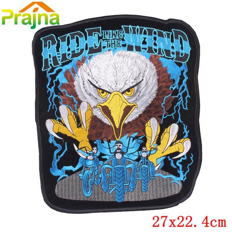 Κεντημένη υφασμάτινη ράβωση για σιδερώσιμο με μοτίβα αετού, τίγρης και γραμμάτων (πολυεστέρας)