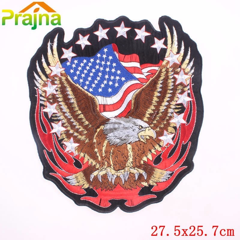 Κεντημένη υφασμάτινη ράβωση για σιδερώσιμο με μοτίβα αετού, τίγρης και γραμμάτων (πολυεστέρας)