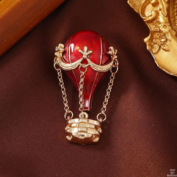 Κράμα καρφίτσα με μπαλόνι θερμού αέρα, λογοτεχνικό ρετρό ύφος, unisex διακοσμητικό pin, Άνοιξη 2025