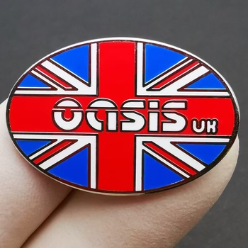 Καρφίτσα ροκ μπάντας Oasis Alliance — κράμα, γεωμετρικό στυλ, ηλεκτροεπικάλυψη, διακόσμηση