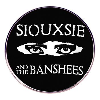 Μεταλλική καρφίτσα με στυλ Siouxsie Sioux, ηλεκτρολυτική επίχωση γραμμάτων