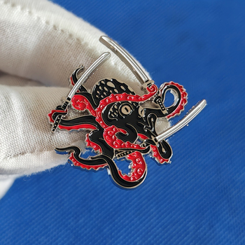 Octopus Samurai Cartoon Brooch — Κράμα, Ηλεκτροχρωματισμένο, Unisex Διακόσμηση