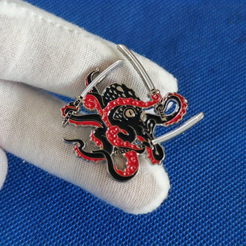 Octopus Samurai Cartoon Brooch — Κράμα, Ηλεκτροχρωματισμένο, Unisex Διακόσμηση