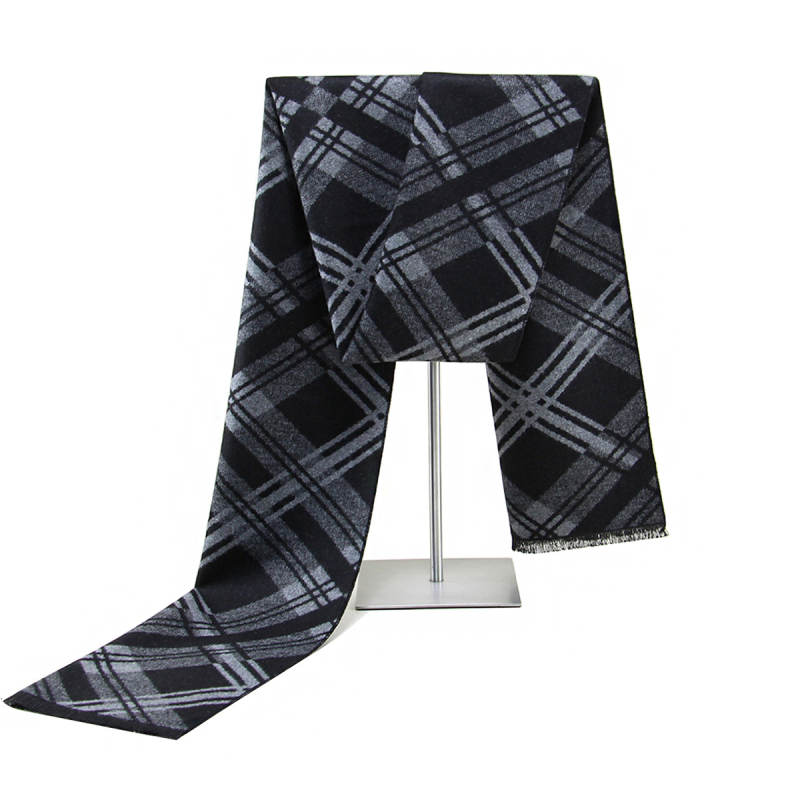 Muški zimski šal: jacquard karirani uzorak • jednostavna tkanina • viskoza • toplo • podrijetlo Shaoxing