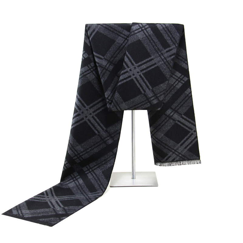 Muški zimski šal: jacquard karirani uzorak • jednostavna tkanina • viskoza • toplo • podrijetlo Shaoxing