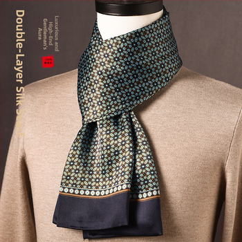 Ανδρικό φουλάρι από μεταξί Mulberry, μακρύ, με απλή ύφανση, μοντέρνο καθημερινό στυλ, Άνοιξη 2025