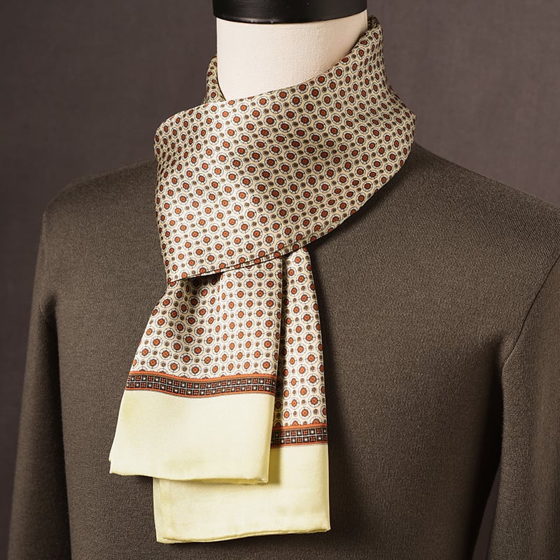 Ανδρικό φουλάρι από μεταξί Mulberry, μακρύ, με απλή ύφανση, μοντέρνο καθημερινό στυλ, Άνοιξη 2025