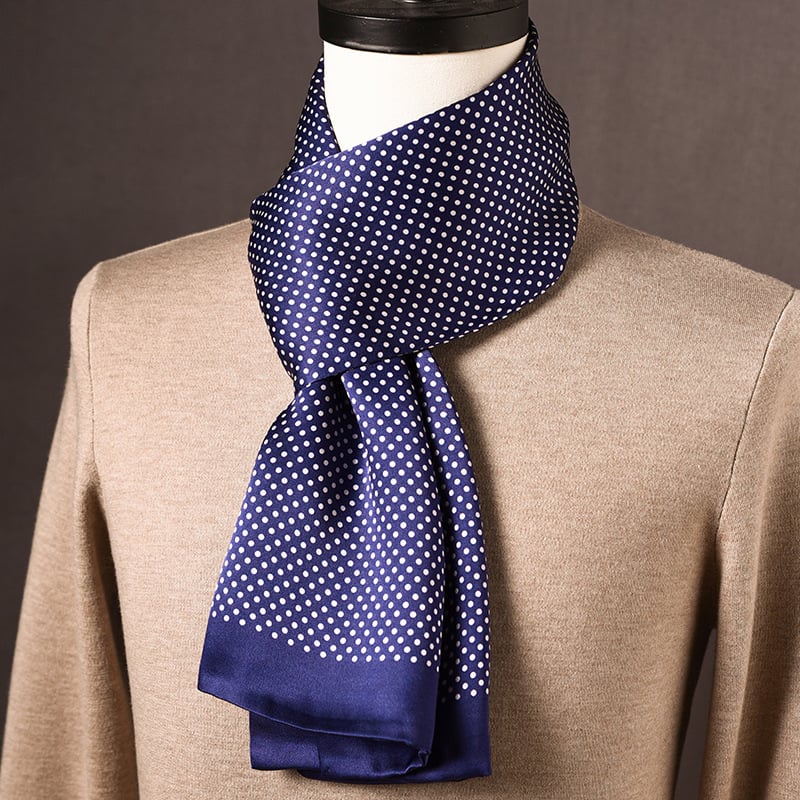 Ανδρικό φουλάρι από μεταξί Mulberry, μακρύ, με απλή ύφανση, μοντέρνο καθημερινό στυλ, Άνοιξη 2025