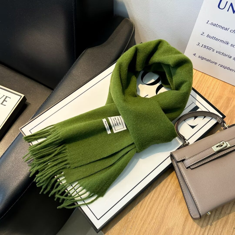 Ženski šal od 100% vune, warp pleteni, topao zimi, srednje dužine, svestran