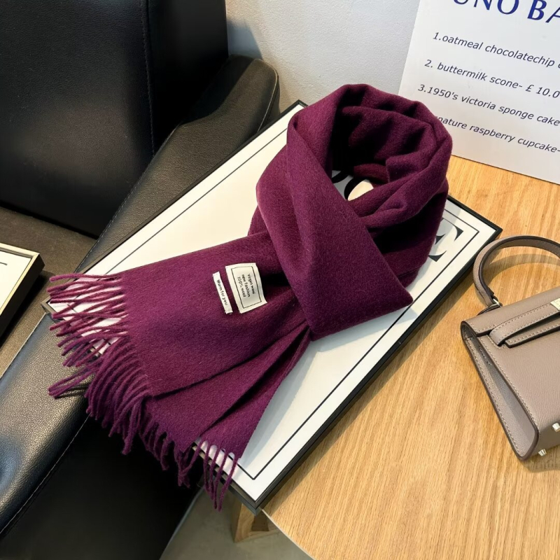 Ženski šal od 100% vune, warp pleteni, topao zimi, srednje dužine, svestran