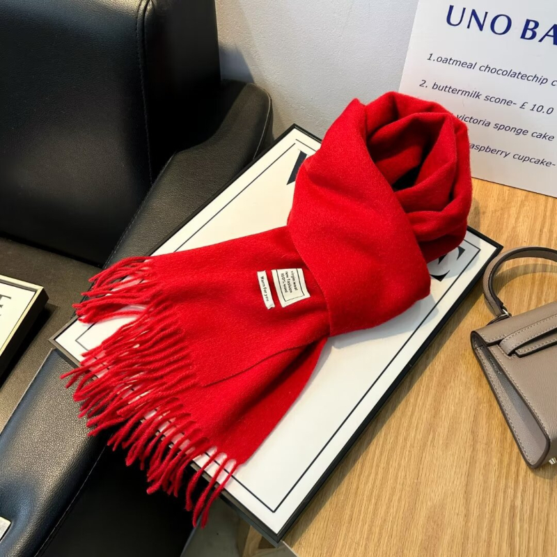 Ženski šal od 100% vune, warp pleteni, topao zimi, srednje dužine, svestran