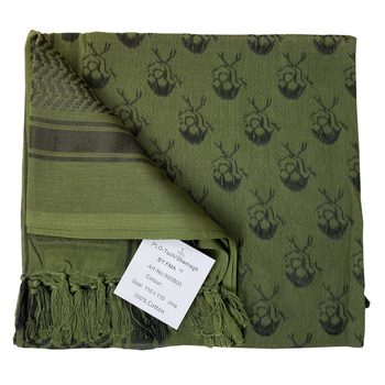 Army Eagle kvadratni šal s uzorkom lubanje, pamuk, warp-knit tkanina, jacquard, za vanjsku upotrebu, retro etno stil