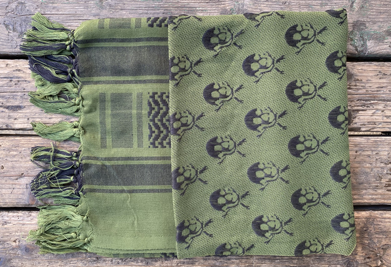 Army Eagle kvadratni šal s uzorkom lubanje, pamuk, warp-knit tkanina, jacquard, za vanjsku upotrebu, retro etno stil