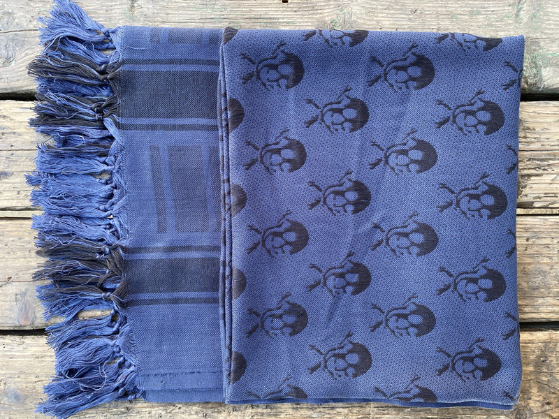 Army Eagle kvadratni šal s uzorkom lubanje, pamuk, warp-knit tkanina, jacquard, za vanjsku upotrebu, retro etno stil
