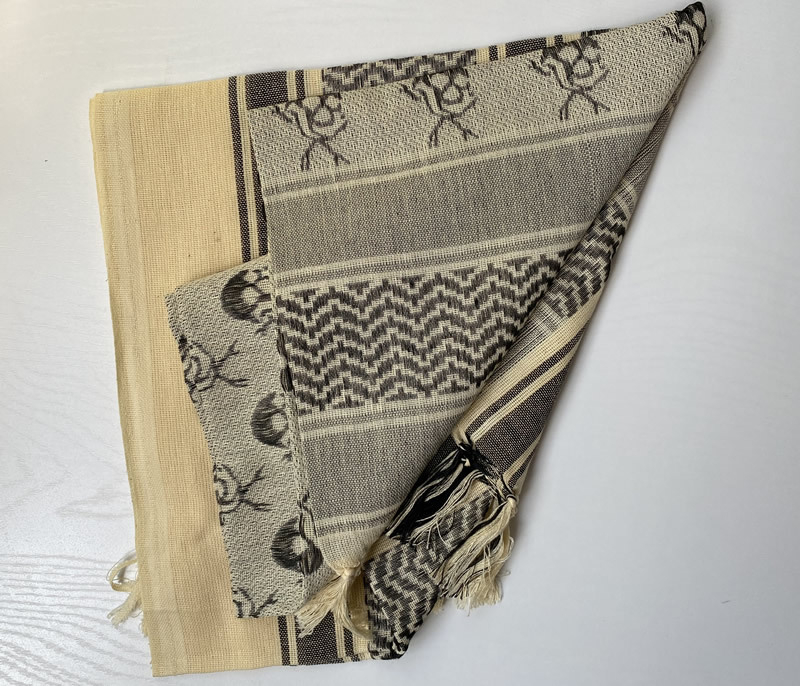 Army Eagle kvadratni šal s uzorkom lubanje, pamuk, warp-knit tkanina, jacquard, za vanjsku upotrebu, retro etno stil