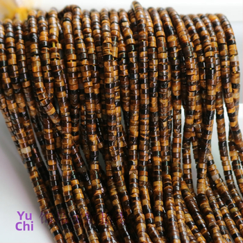 Дискови spacer мъниста от тигрово око, серия мъниста за огърлица, с централен отвор