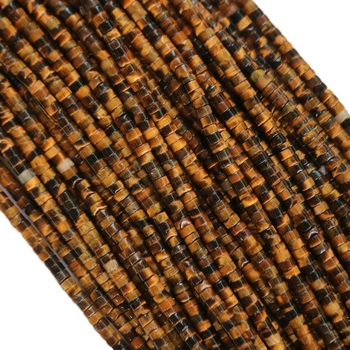 Дискови spacer мъниста от тигрово око, серия мъниста за огърлица, с централен отвор