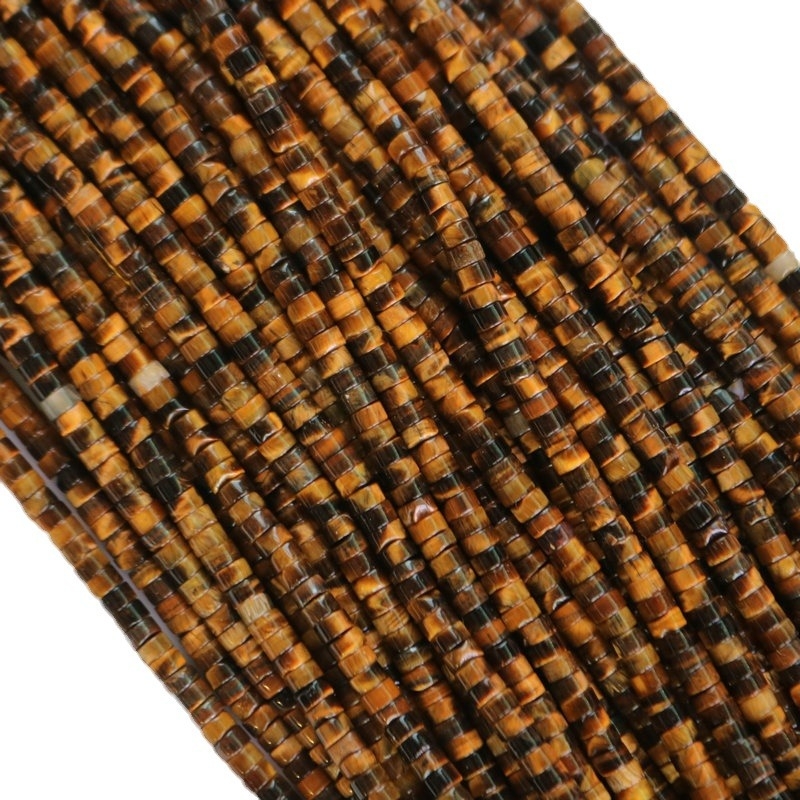 Дискови spacer мъниста от тигрово око, серия мъниста за огърлица, с централен отвор