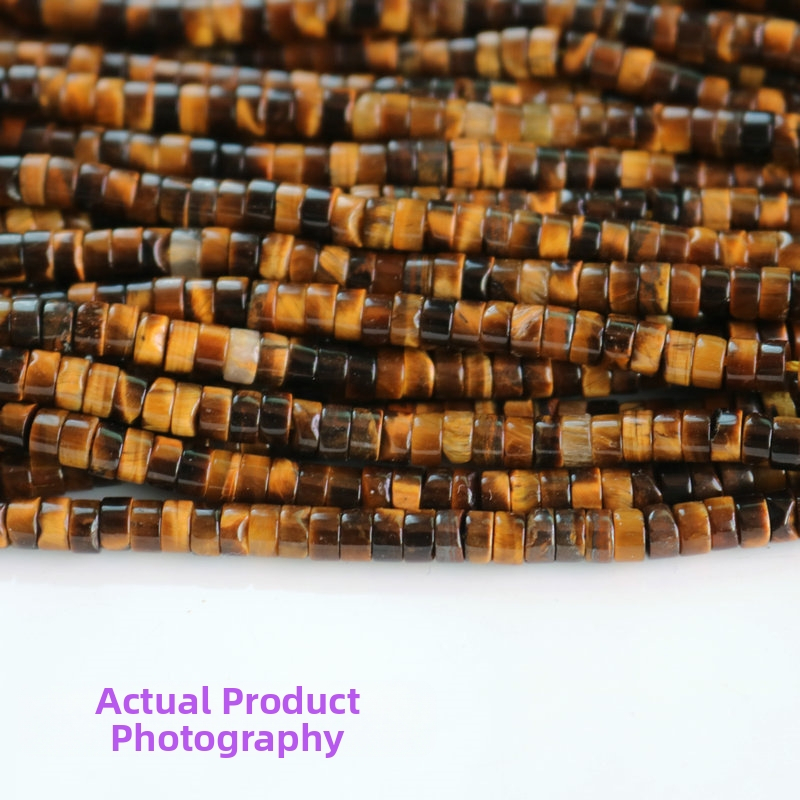 Дискови spacer мъниста от тигрово око, серия мъниста за огърлица, с централен отвор