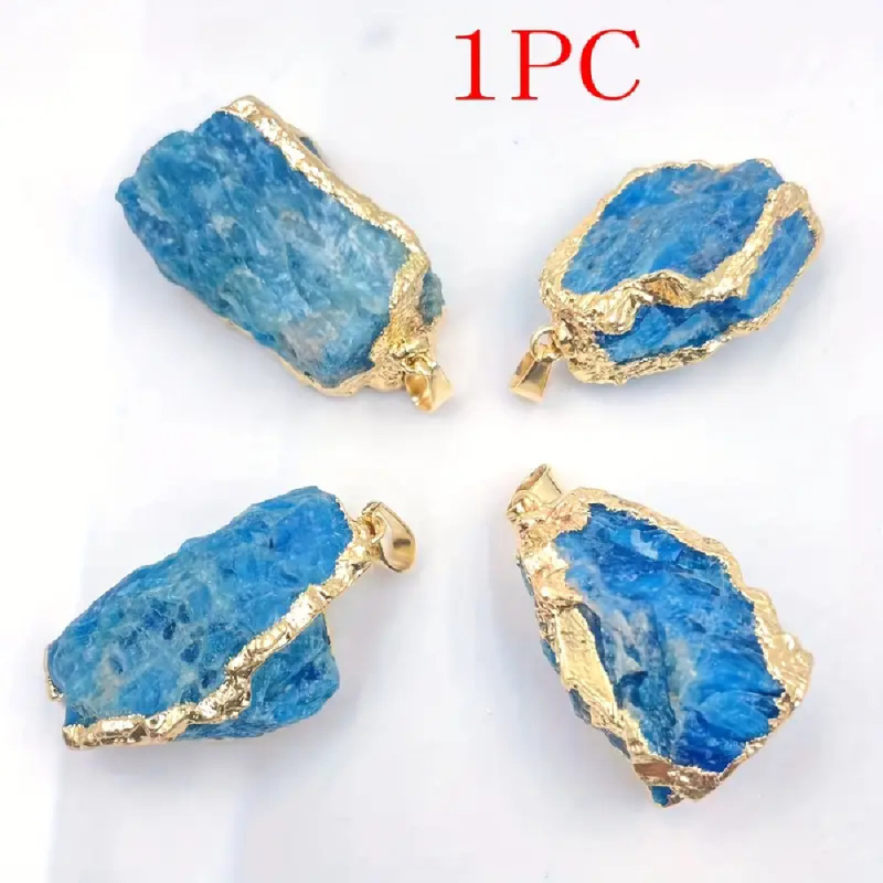 Κολιέ DIY κοσμήματα: κρύσταλλος Απατίτης, ηλεκτροπλατιωμένη επικάλυψη, βάρος ~13 g, στυλ προσωπικό