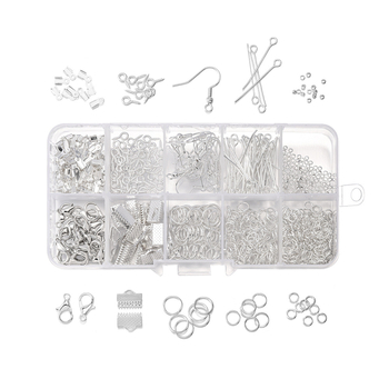 DIY κιτ κατασκευής κοσμημάτων: μεταλλικά εξαρτήματα για κολιέ με κούμπωμα και επέκταση, επίστρωση ηλεκτροπλατίου, σετ