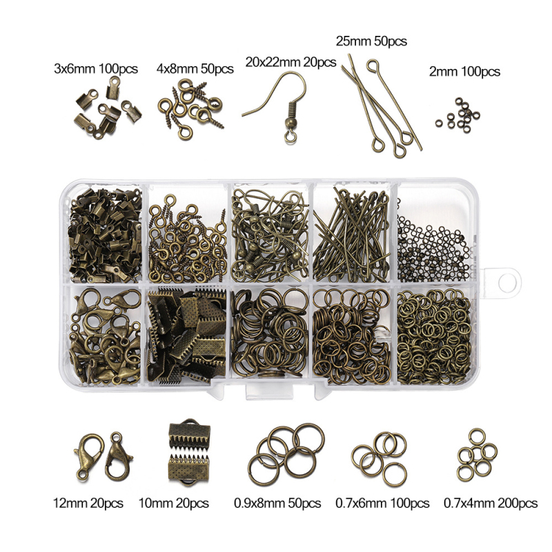 DIY set za izradu nakita: metalni dijelovi za ogrlicu s kopčom i produženjem, s elektroplatom, set