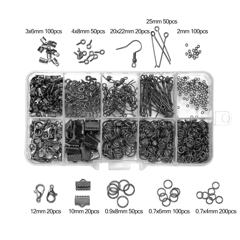 DIY set za izradu nakita: metalni dijelovi za ogrlicu s kopčom i produženjem, s elektroplatom, set