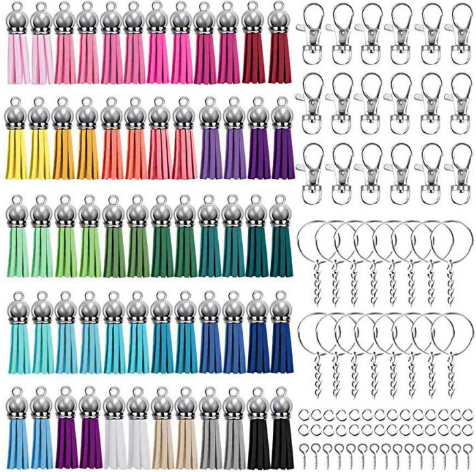 Set breloc cu ciucuri pentru mașină și geantă, din metal, placare electrolitică, model Lacăt/Kljú, stil retro artistic