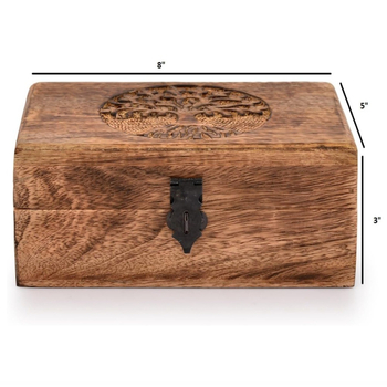 Négyzet alakú fa doboz teához és kávéhoz csomagoláshoz – gravírozás, logó nyomtatás, testreszabható belső