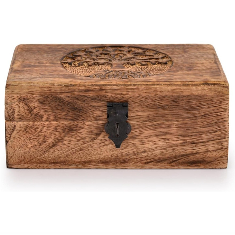 Τετράγωνο ξύλινο κουτί για συσκευασία τσαγιού και καφέ – χαρακτική, εκτύπωση λογοτύπου, προσαρμόσιμη επένδυση