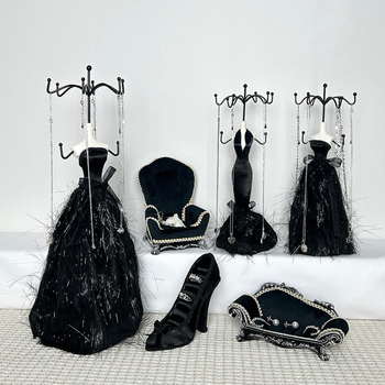 Modelio formos papuošalų laikiklis, dviejų sluoksnių, geležies medžiaga, nordiško stiliaus, skirtas grandinėms ir apyrankėms