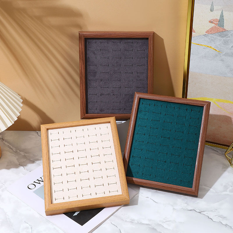 Raft de afișare bijuterii, design ramă foto, lemn masiv, o singură piesă, un nivel, tehnică de îmbinare