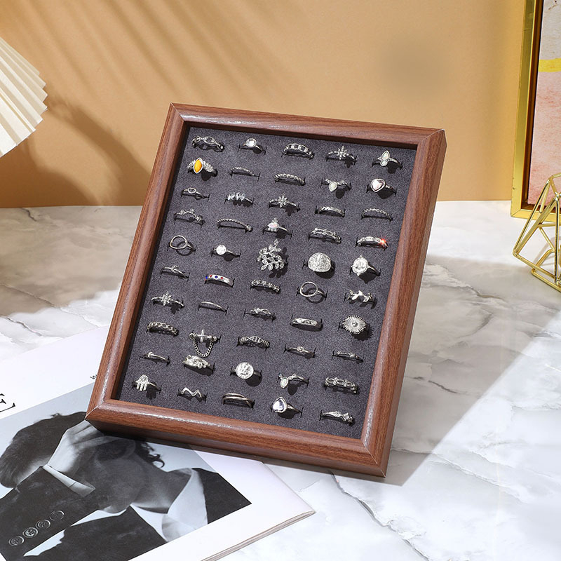 Raft de afișare bijuterii, design ramă foto, lemn masiv, o singură piesă, un nivel, tehnică de îmbinare