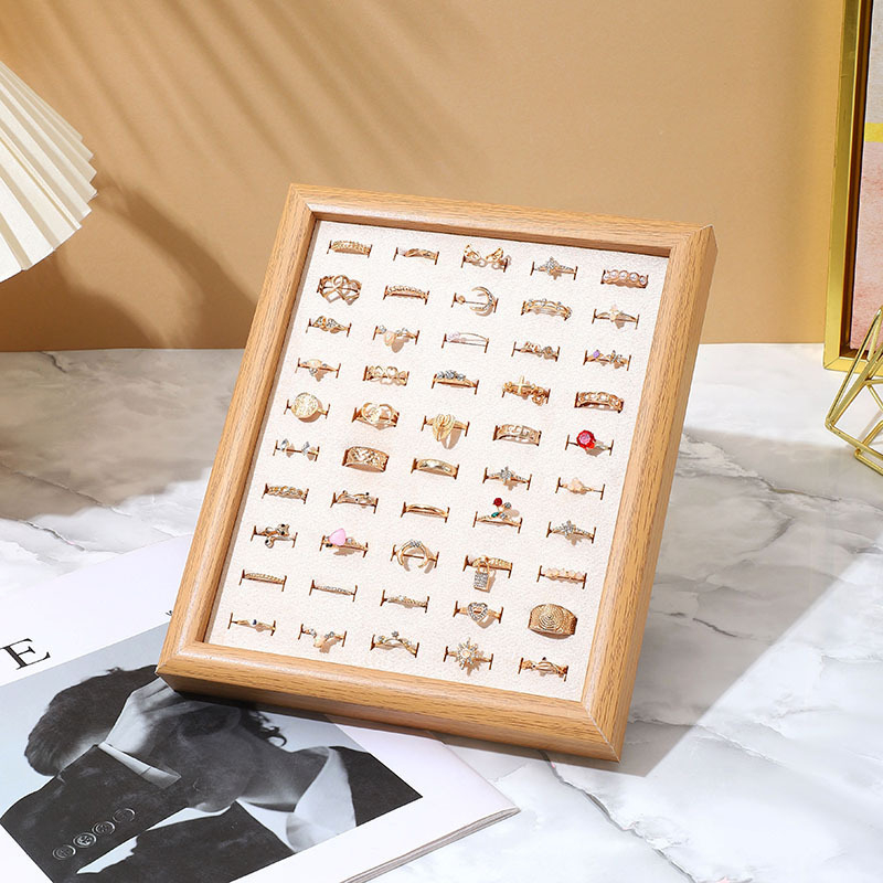 Raft de afișare bijuterii, design ramă foto, lemn masiv, o singură piesă, un nivel, tehnică de îmbinare