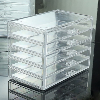 Κουτί αποθήκευσης καλλυντικών, πενταεπίπεδη επιτραπέζιος οργανωτής, κατασκευή από πολυστυρένιο, χωρητικότητα 2L