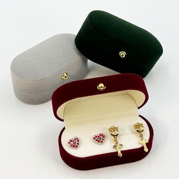 Xuhui Κουτί Κοσμημάτων – επένδυση από μαργαριταρένιο βελούδο, σκληρός συνθετικός υλικό, για δαχτυλίδια και σκουλαρίκια, κουτί συσκευασίας