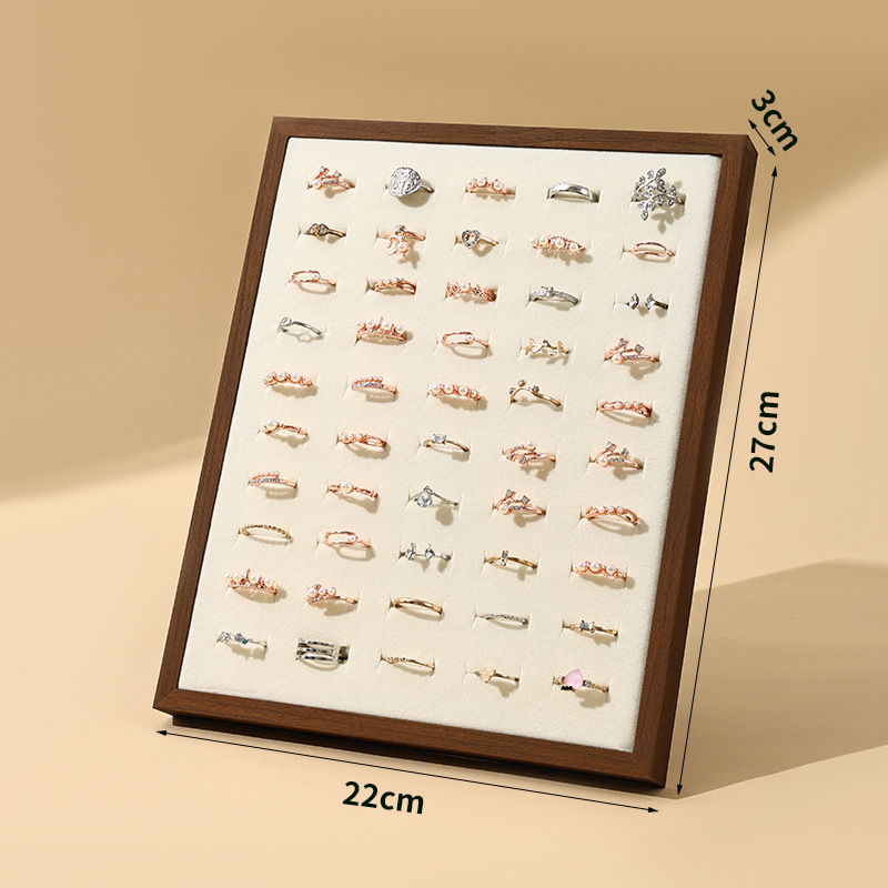 Držač za nakit za prstenje i naušnice – drvo, kvadratni dizajn, jednoslojni, spojna konstrukcija