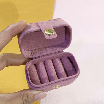 Mingxi ταξιδιωτική μίνι θήκη κοσμημάτων για δαχτυλίδια και σκουλαρίκια, φλανελ εσωτερική επένδυση, φορητό κουτί αποθήκευσης