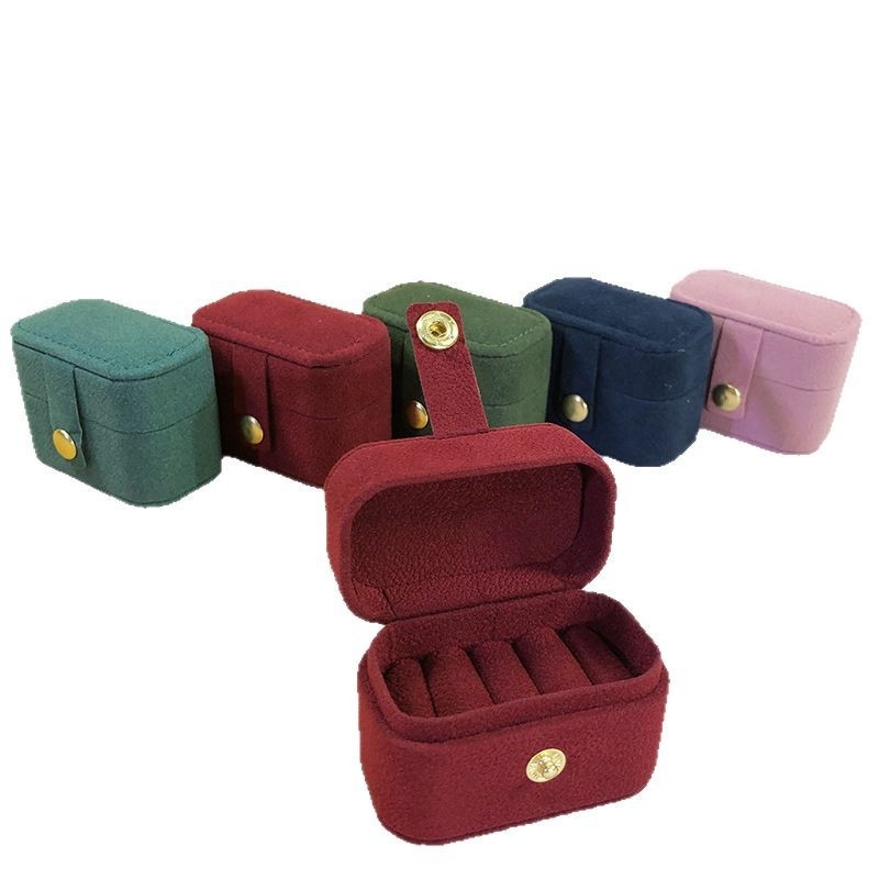 Mingxi ταξιδιωτική μίνι θήκη κοσμημάτων για δαχτυλίδια και σκουλαρίκια, φλανελ εσωτερική επένδυση, φορητό κουτί αποθήκευσης