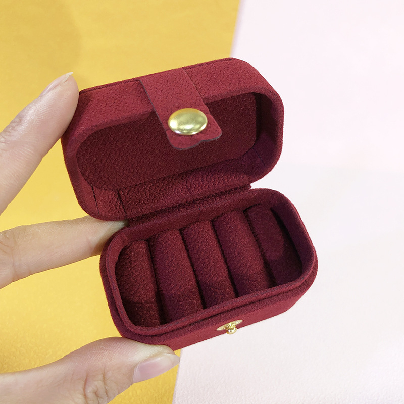 Mingxi ταξιδιωτική μίνι θήκη κοσμημάτων για δαχτυλίδια και σκουλαρίκια, φλανελ εσωτερική επένδυση, φορητό κουτί αποθήκευσης