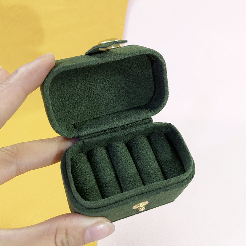 Mingxi ταξιδιωτική μίνι θήκη κοσμημάτων για δαχτυλίδια και σκουλαρίκια, φλανελ εσωτερική επένδυση, φορητό κουτί αποθήκευσης